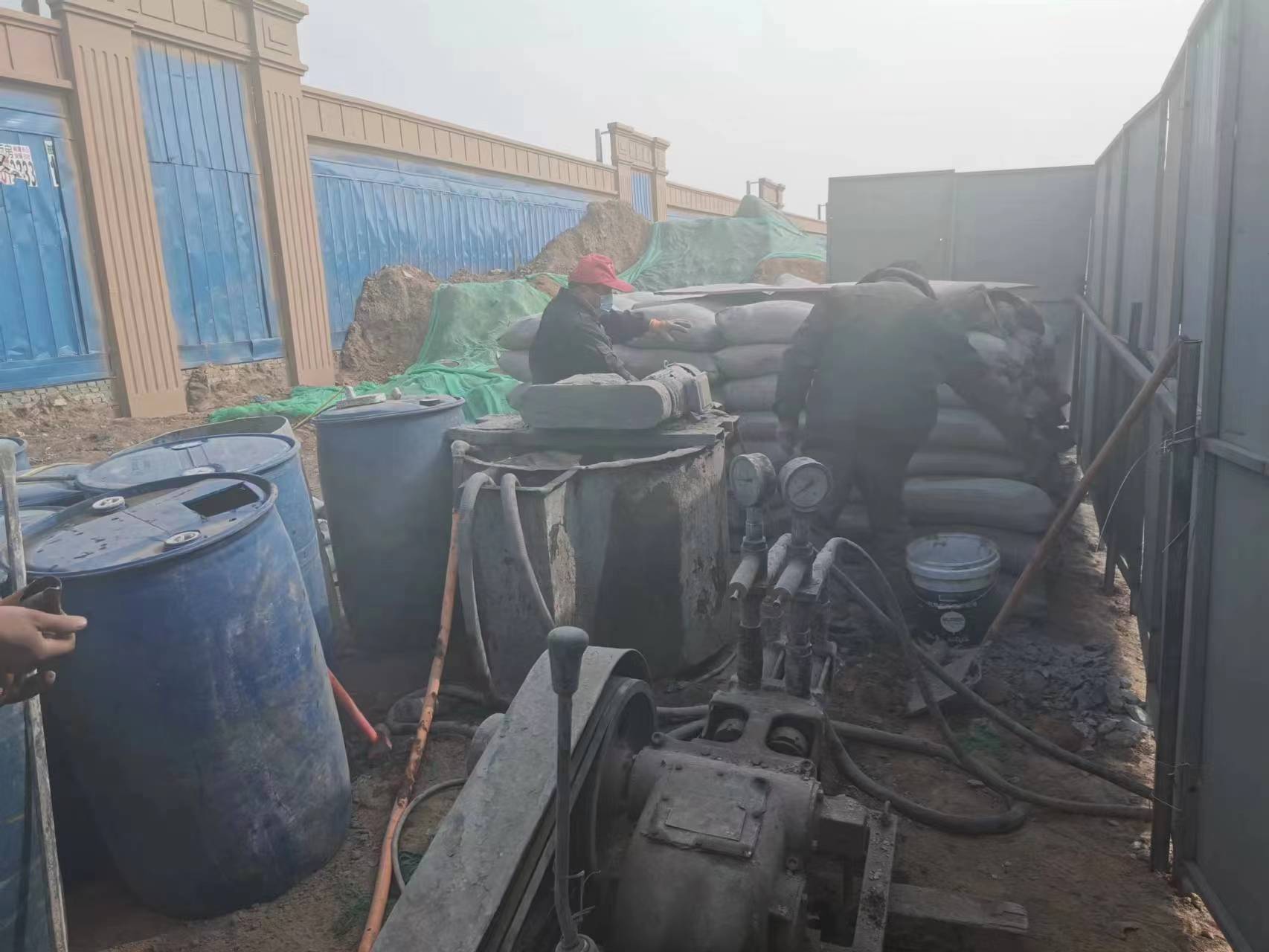 白鹭湖管理区房屋下沉注浆